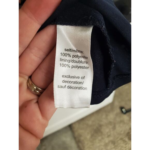 Women's Maurices Navy Floral Boho Crochet V-Neck Flowy Sundress | Size Small - Picture 10 of 11